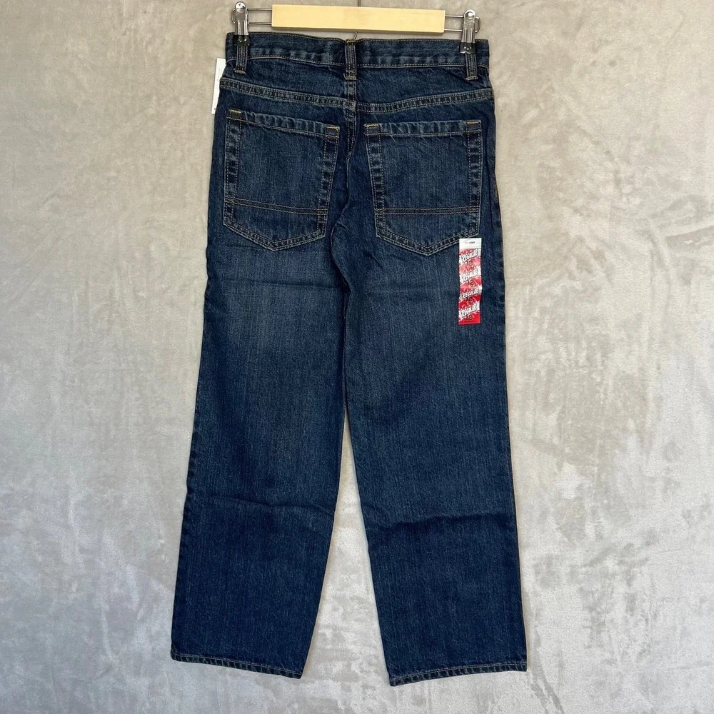 Old Navy Boys Size 12 Dark Wash Denim Straight Non-Stretch Jeans NWT V/306488